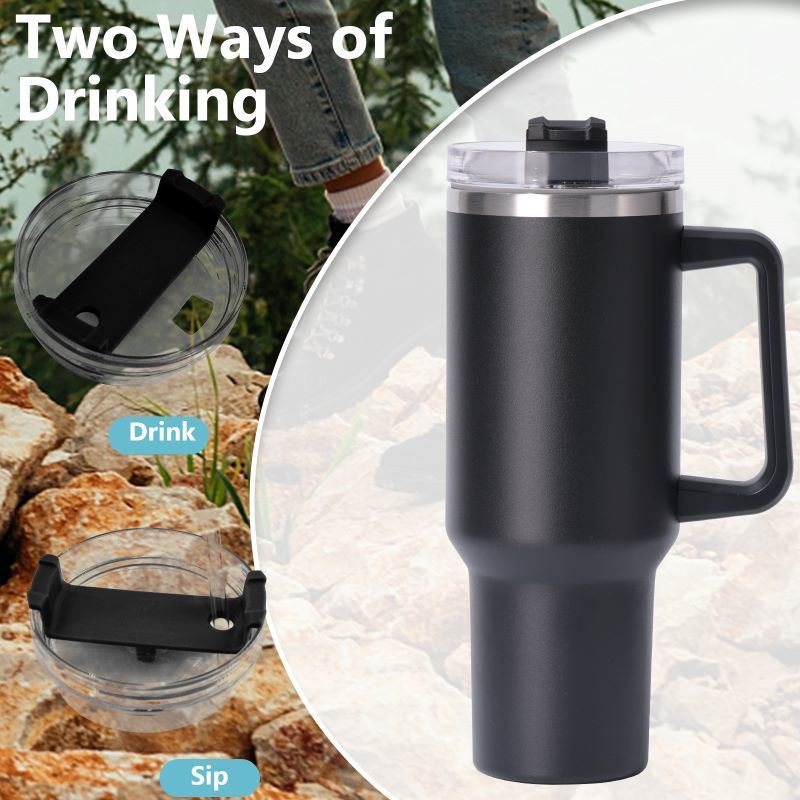 Vacuum Mug 40oz Insulated Mug with Lid & Straw