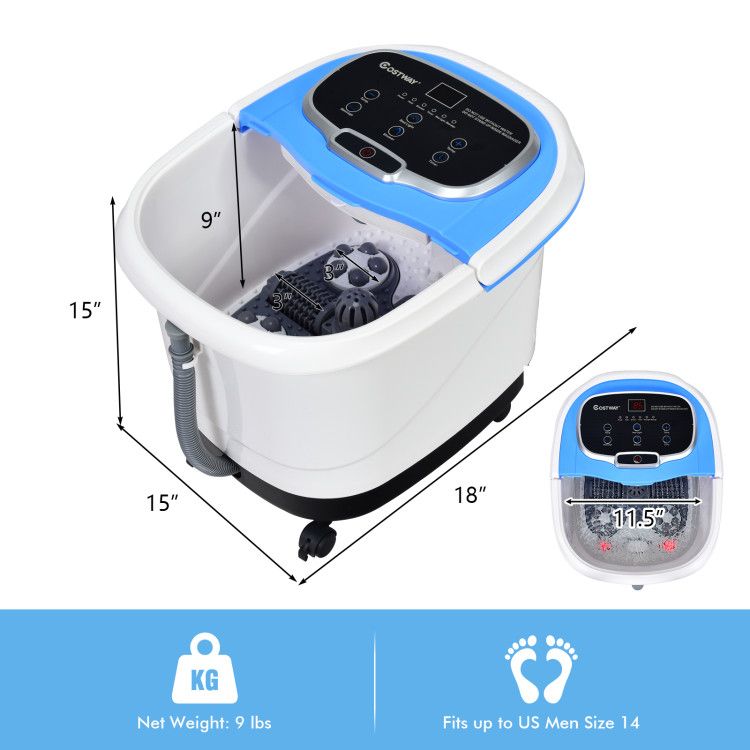 Portable All-In-One Heated Foot Spa Bath Motorized Massager