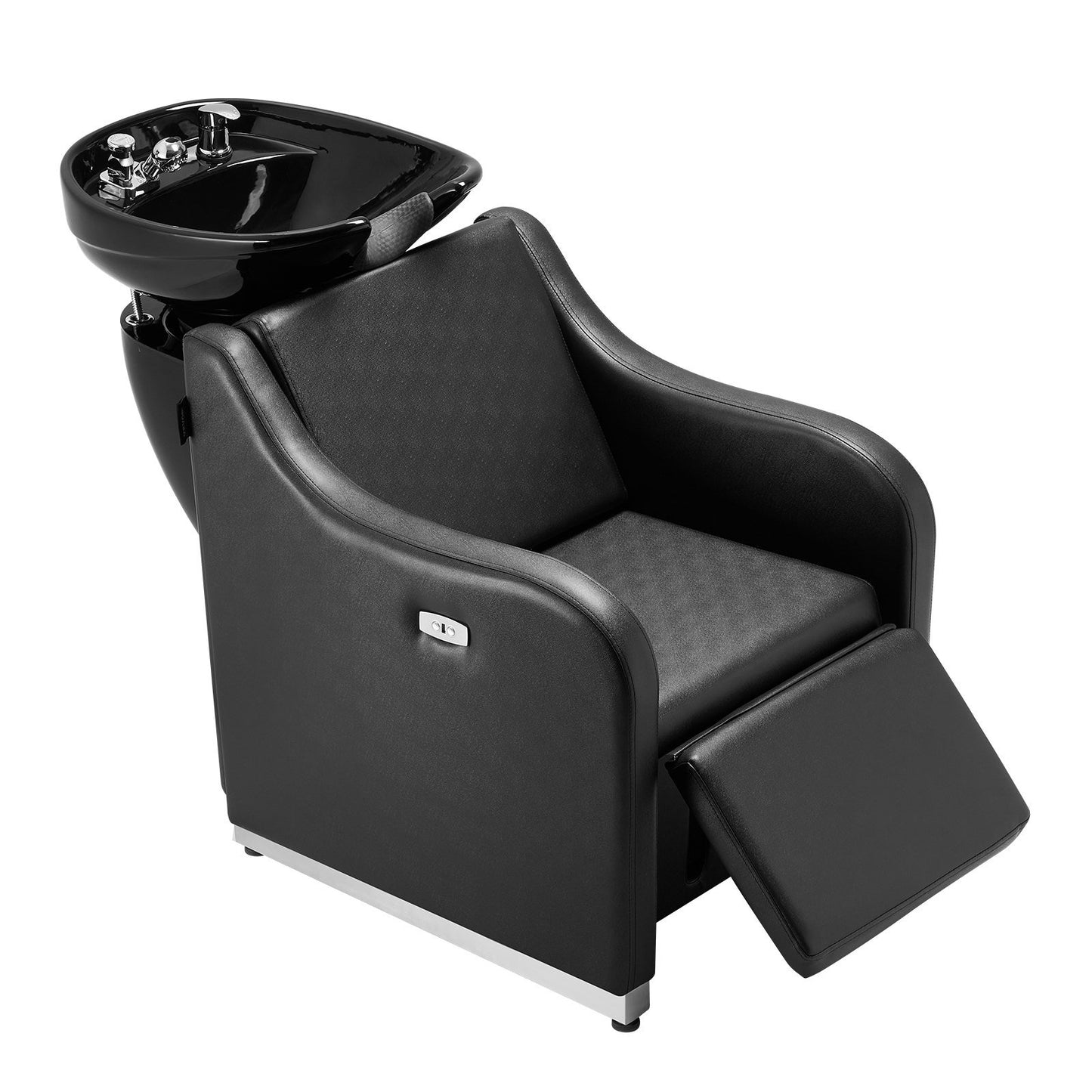 VEVOR Shampoo Backwash Chair, 661.4LBS Loading Barbershop Hair Washing Station with Electric Adjustable Footrest & Ceramic Bowl, Backwash Salon Shampoo Chair, Beauty Spa Hairdressing Massage Equipment