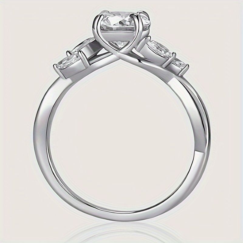 "1.2ct Willow Leaf Moissanite Women's Engagement Ring, 1.2ct D Color VVS1 Clarity Lab  Made Wedding Ring 925 Sterling Silver Branch Moissanite Ring Women's Gift