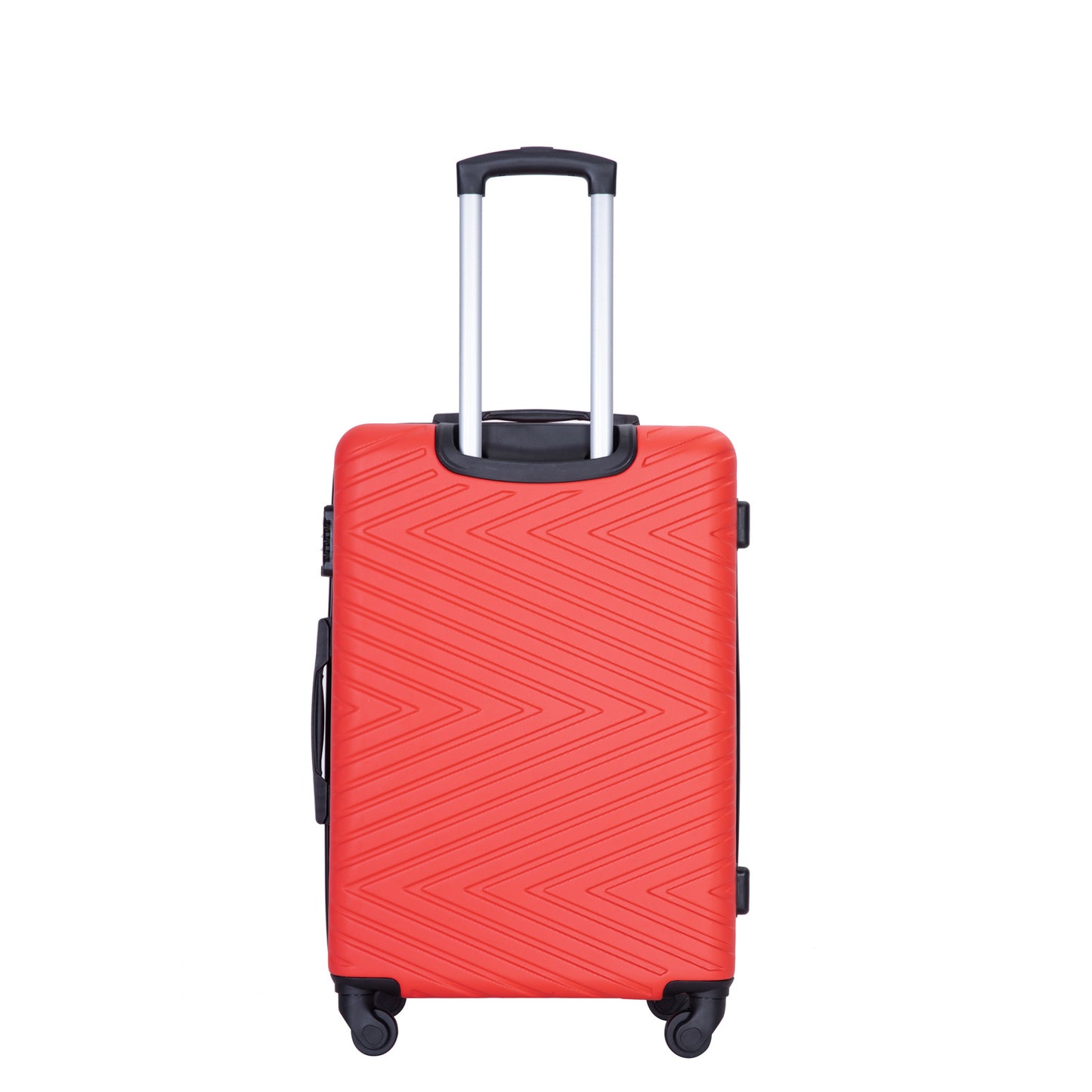 luggage 4-piece ABS lightweight suitcase with rotating wheels, 24 inch and 28 inch with TSA lock, (16/20/24/28) RED