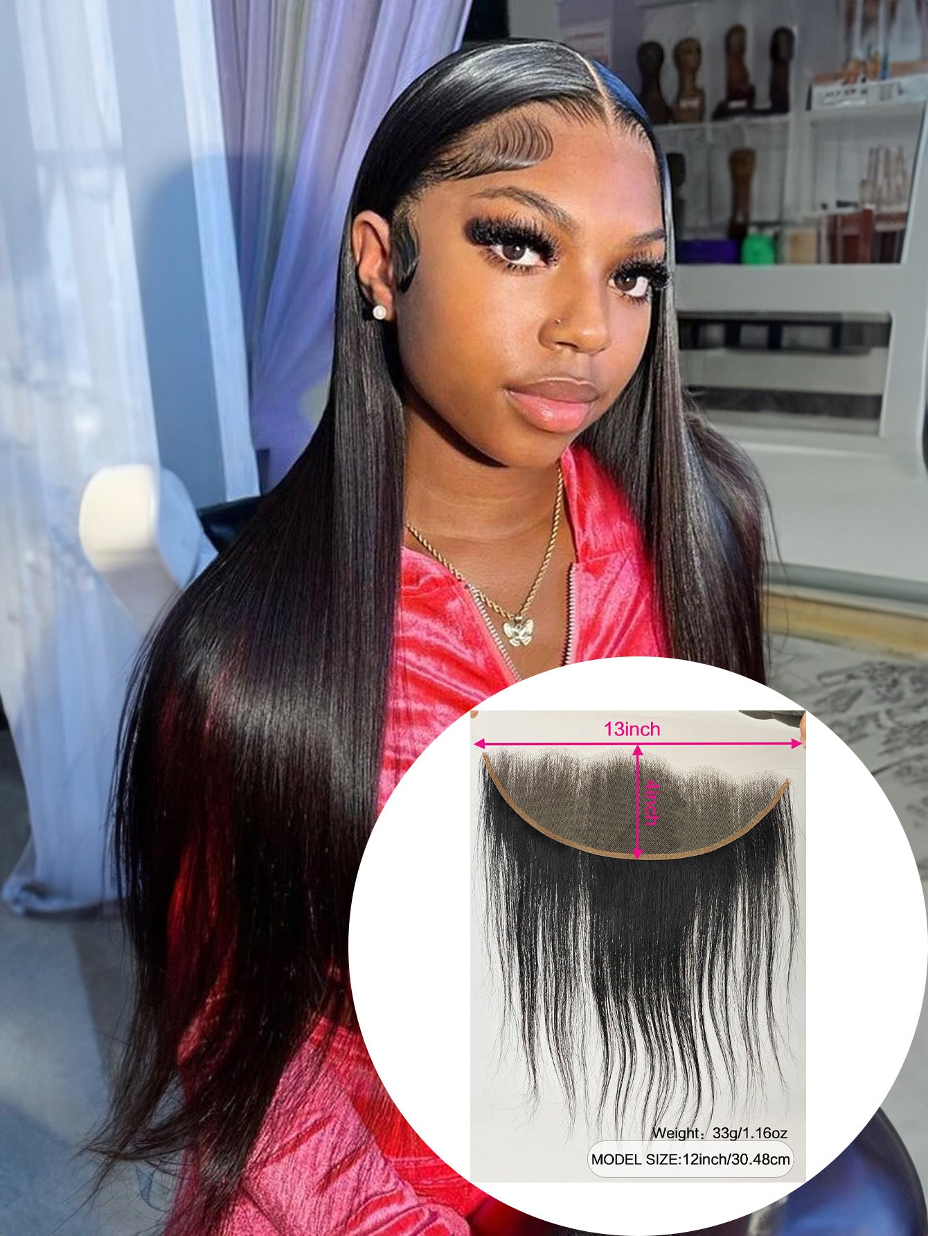 12' HD Lace Frontal Closure Straight Human Hair Ear to Ear with Baby Hair - Free Part Brazilian Straight Hair Extensions