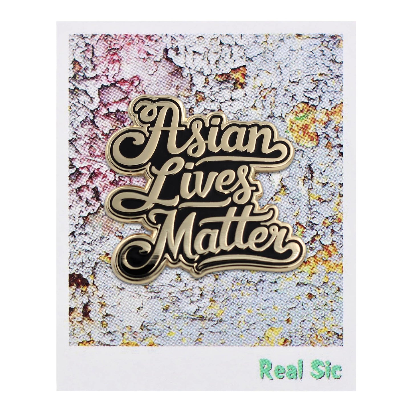 Asian Lives Matter Enamel Pin - Black and Gold Lapel Pins