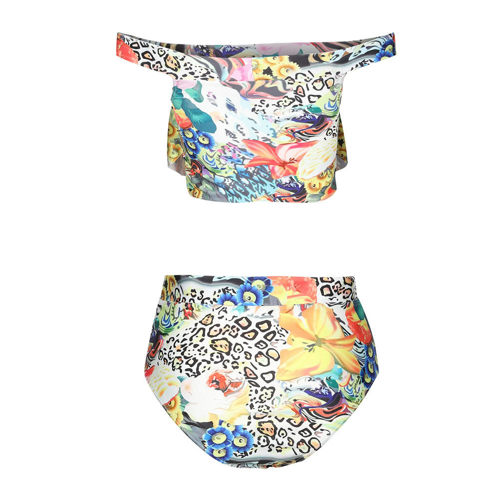 European and American new swimsuit sexy print split swimsuit