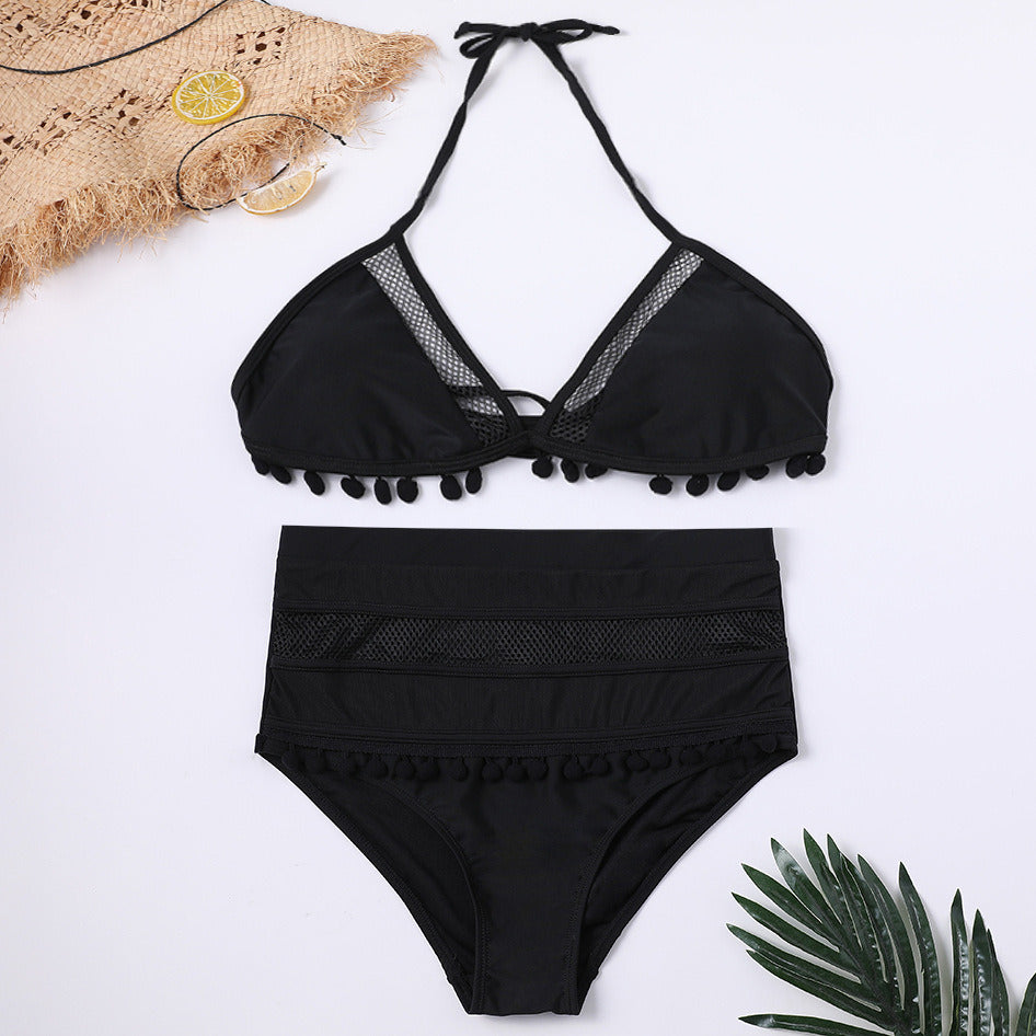 Europe and the United States new swimwear ladies split lace stitching swimwear