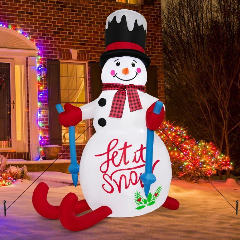 Christmas Decoration Inflatable Cute Snowman with LED Lights