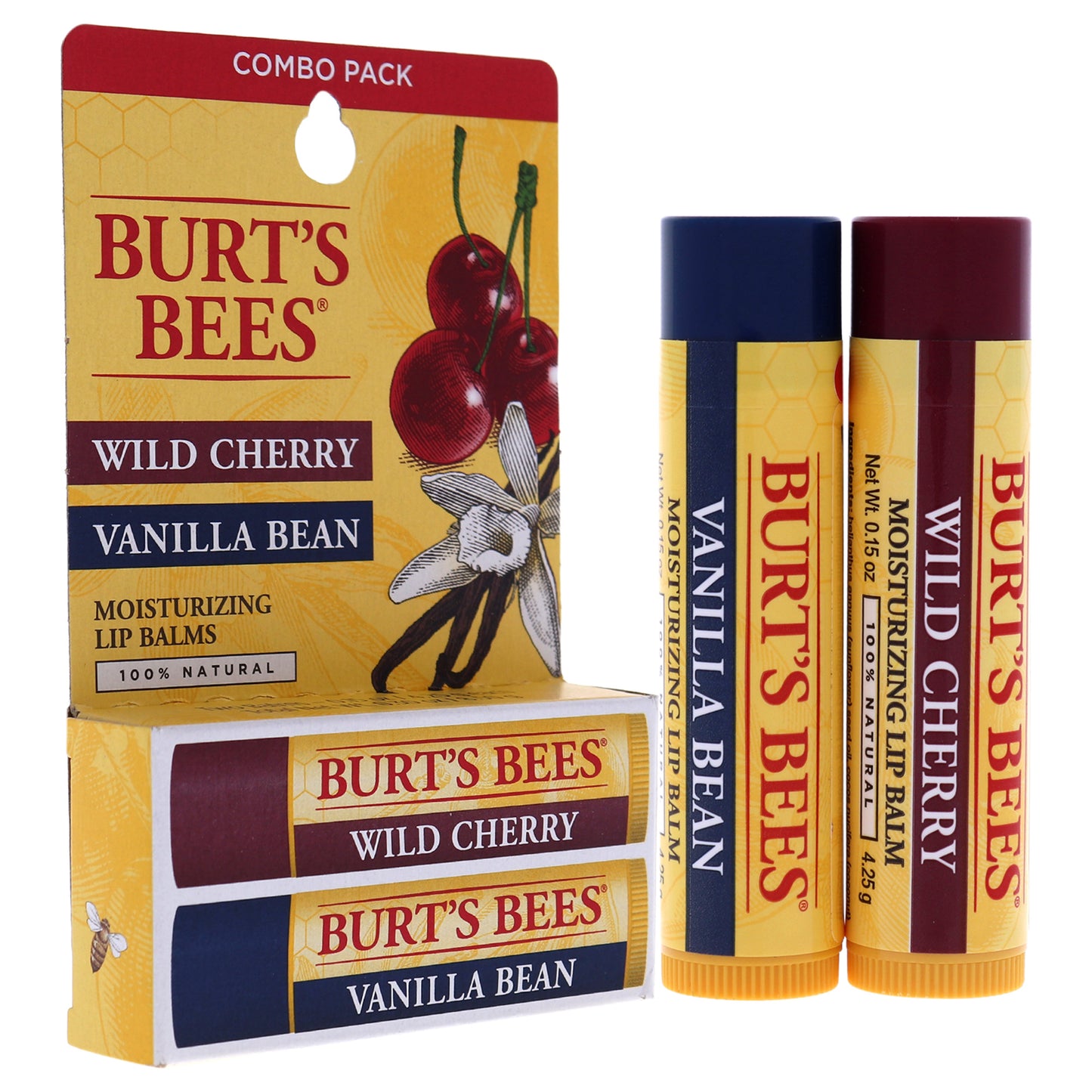 Wild Cherry and Vanilla Bean Moisturizing Lip Balm Twin Pack