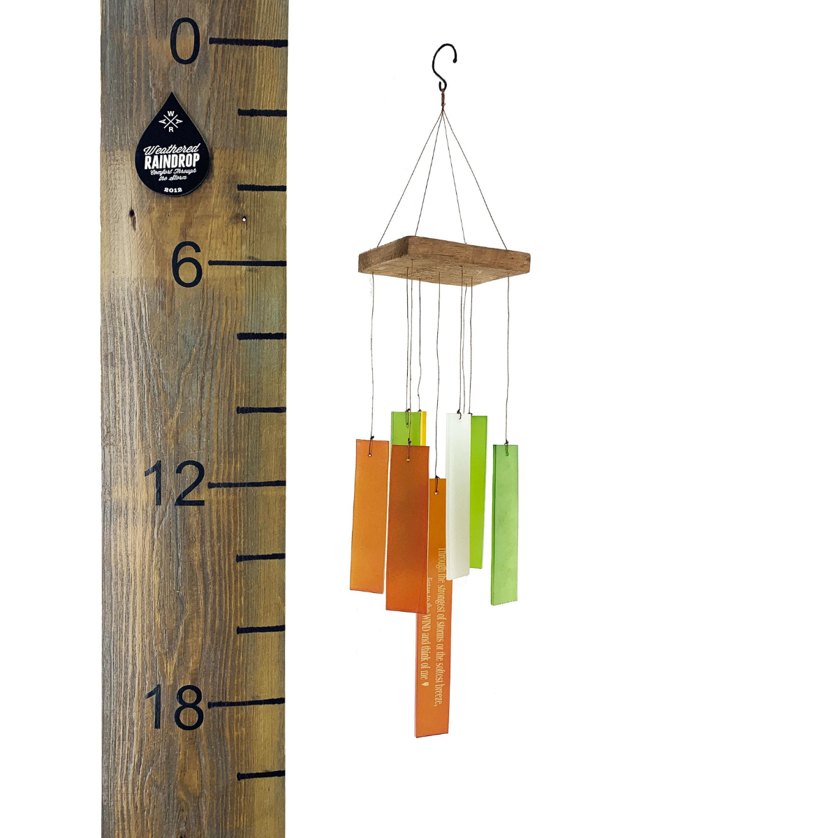 Memorial Sun Catcher Wind Chime Through the Strongest of Storms Large 18 inch Outdoor Gift by Weathered Raindrop