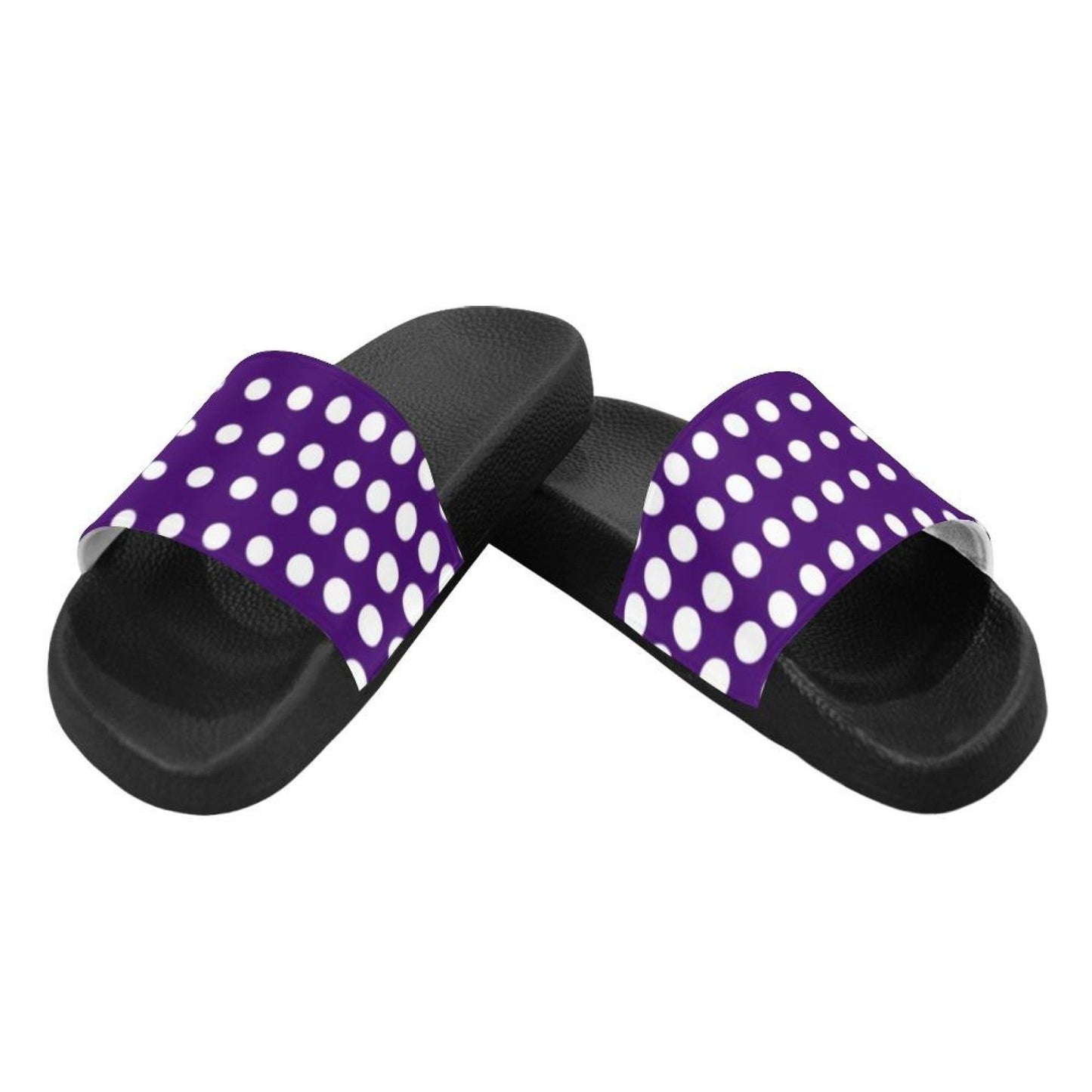 Flip-Flop Sandals, Purple And White Dotted Style Womens Slides