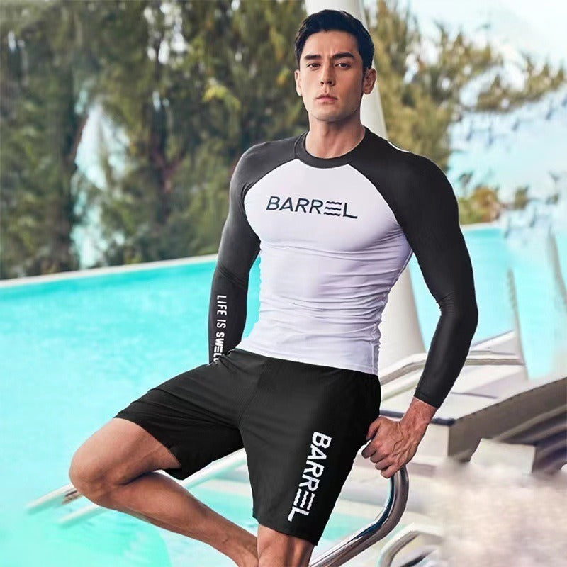 Oulylan Drying Men Swimsuit Diving Suit Long Sleeve Quick Wetsuit Summer Sun Protection Spearfishing Swim Surfing Training Suits