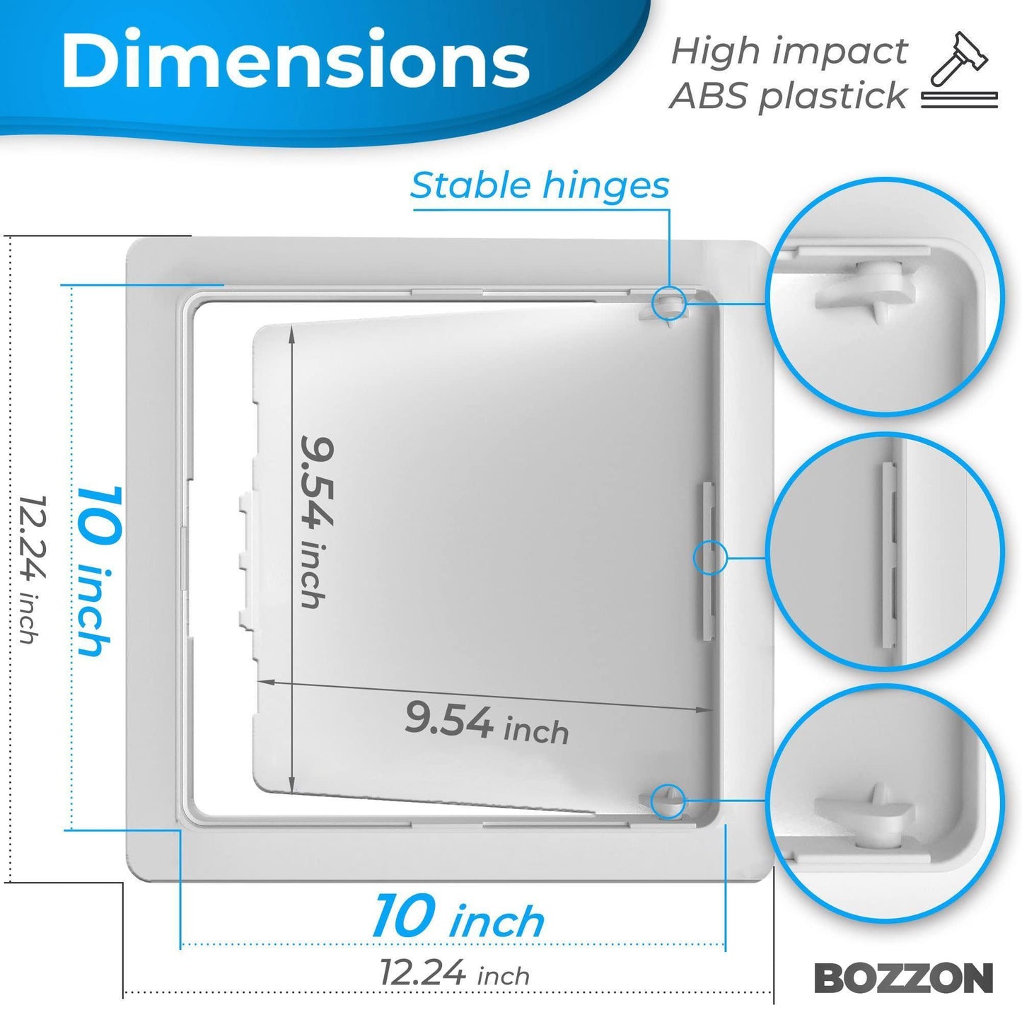 Access Panel for Drywall 10x10 inch Wall Hole Cover Access Door Heavy Durable Plastic White