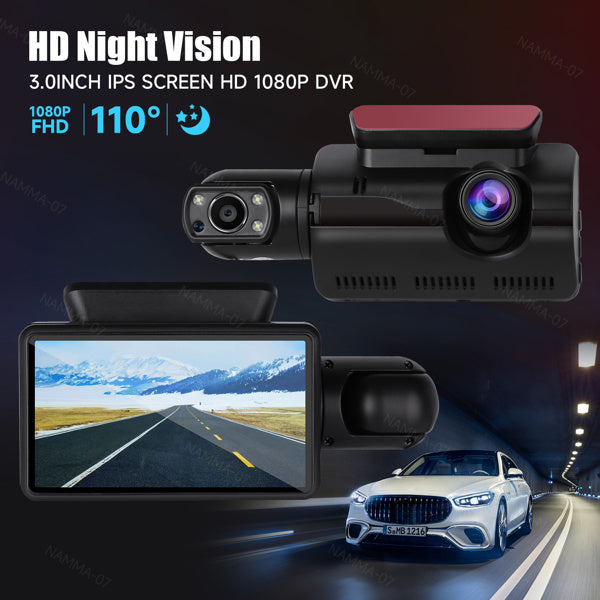 1080P Dual Lens Car DVR Dash Cam Video Recorder G-Sensor Front and Rear Camera