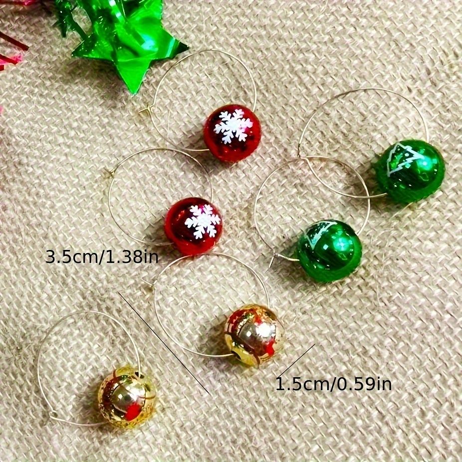 Christmas Charm Earrings - Festive Hoop  Design with Snowflake Ornaments