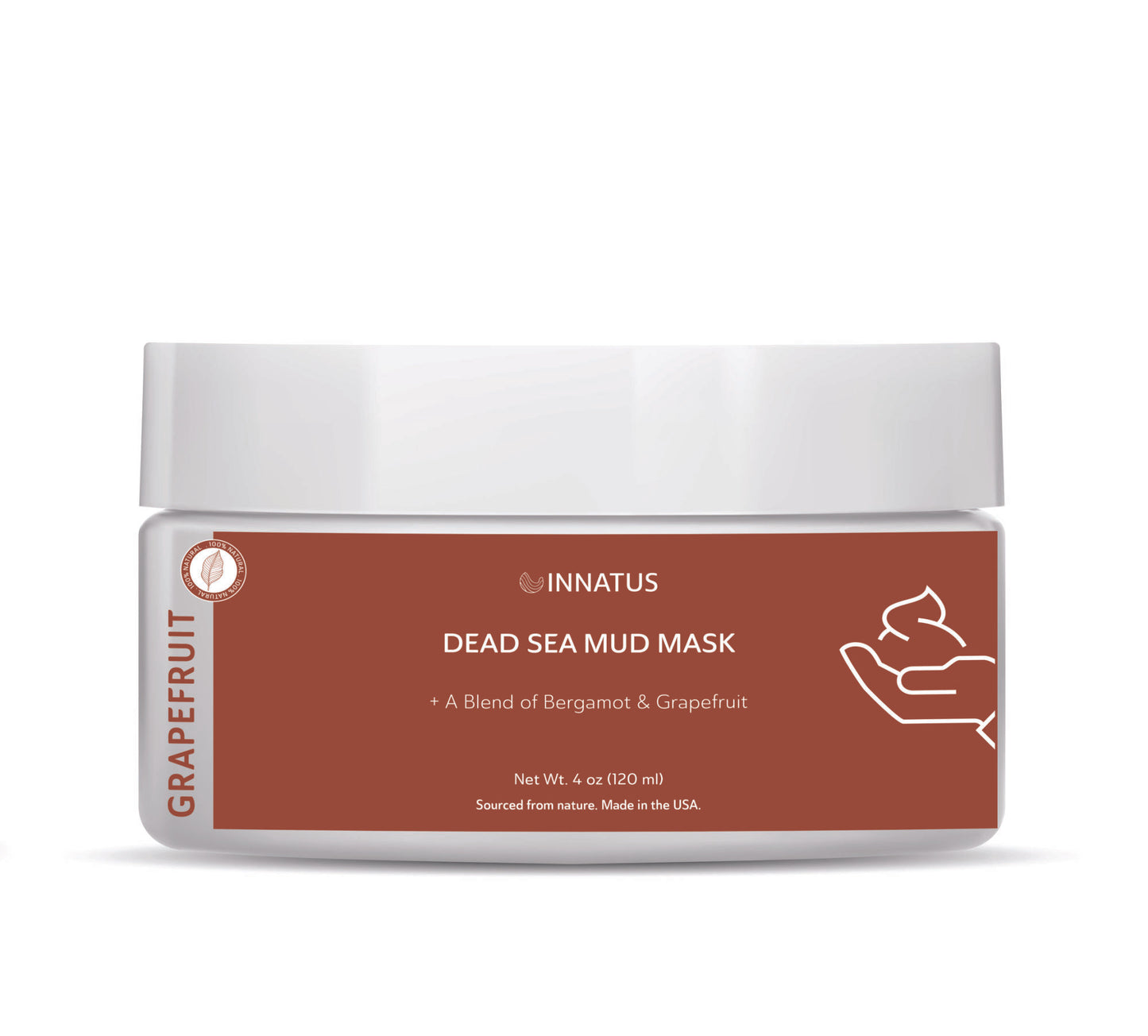 Dead Sea Mud Mask with Grapefruit Oil – 4oz Detoxifying & Purifying Face Mask – Infused with Lemon & Bergamot Oils for Acne Control & Skin Brightening  "