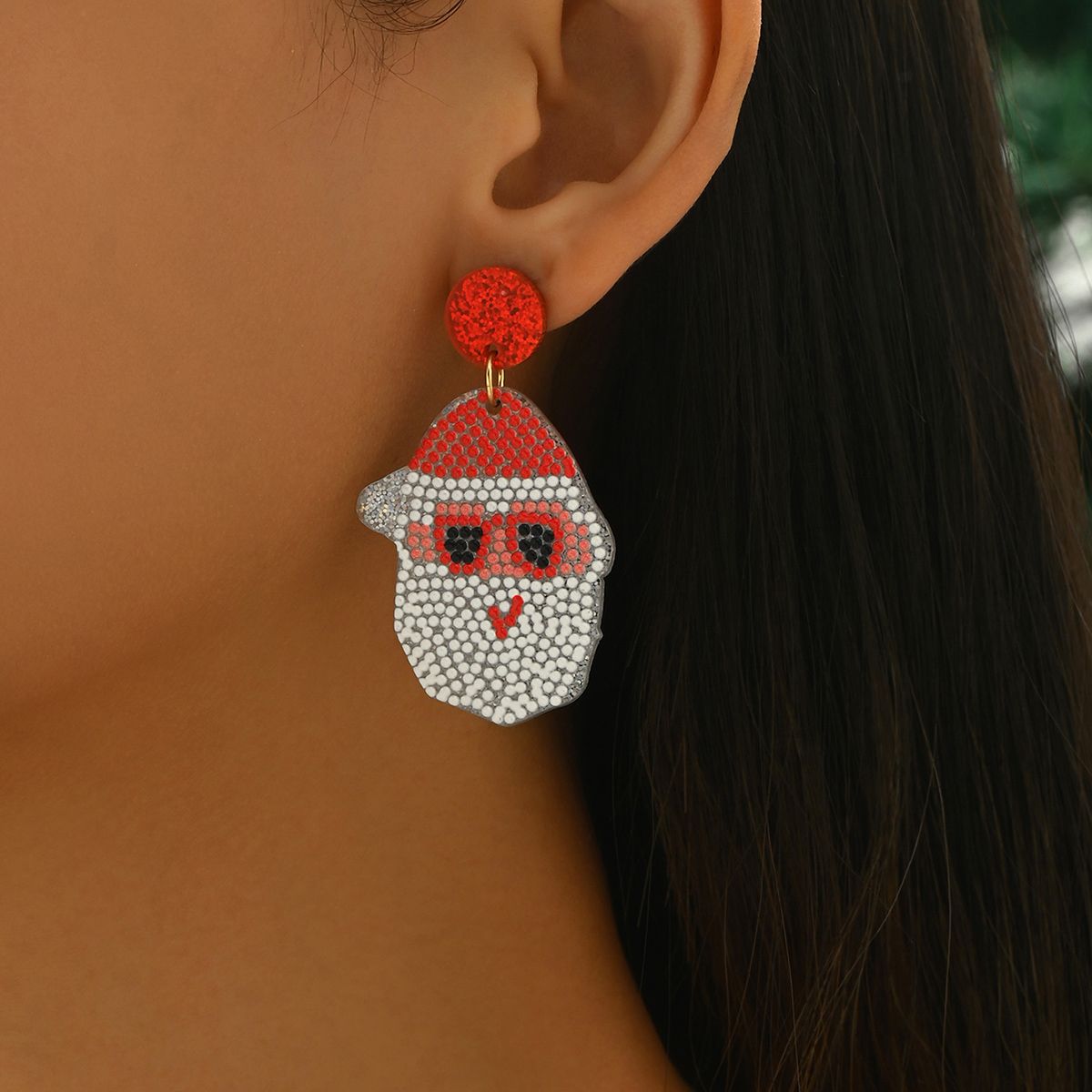 Festive Christmas Themed Beaded Earrings -  Spread Joy and Cheer with Every Step