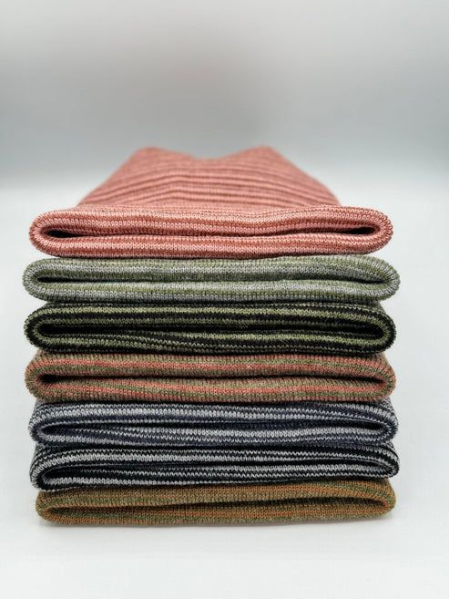 Modern Theta Stitch Contrast Cuffed Beanie (Patent Pending Design)-Gray/Black, Made in USA