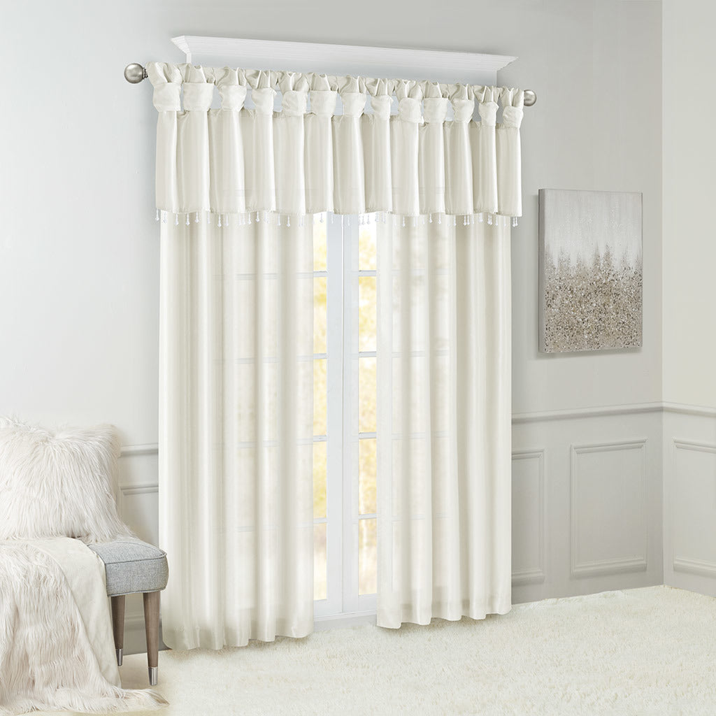 Twist Tab Lined Window Curtain Panel