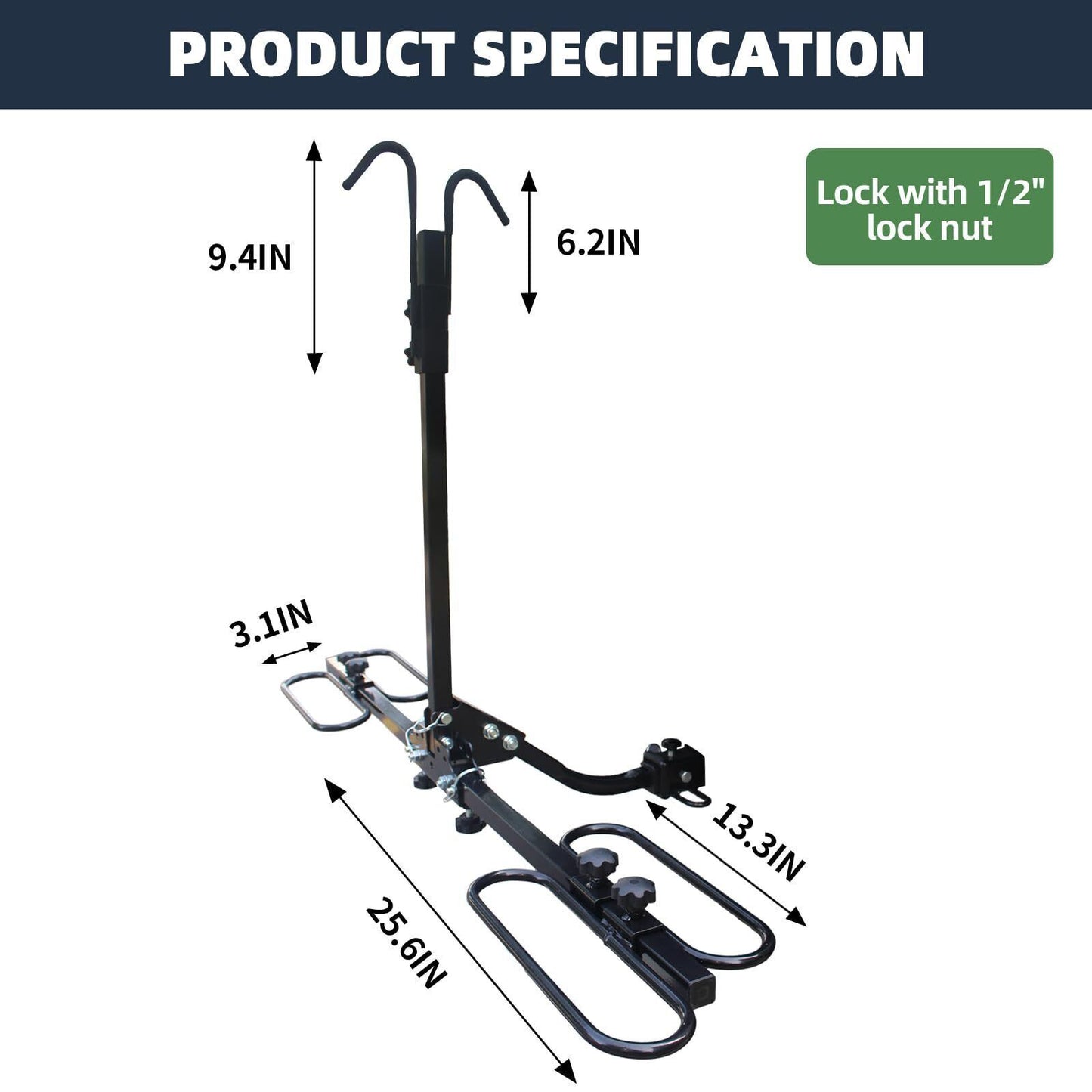 Hitch Mount Bike Rack, Heavy Weight Capacity Car Bike Rack 2'' Receiver for Standard,