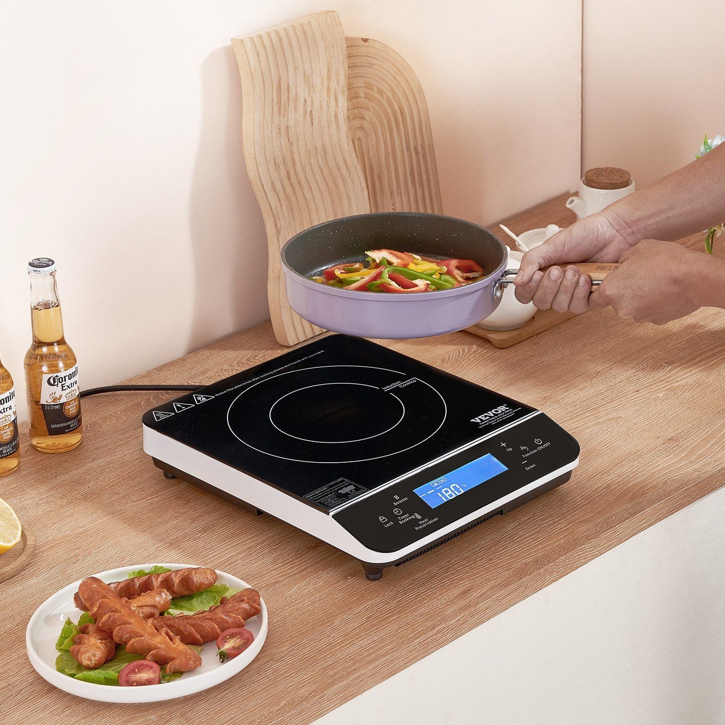 Portable Induction Cooktop 1800W Countertop Burner 9 Temp Levels Hot Plate