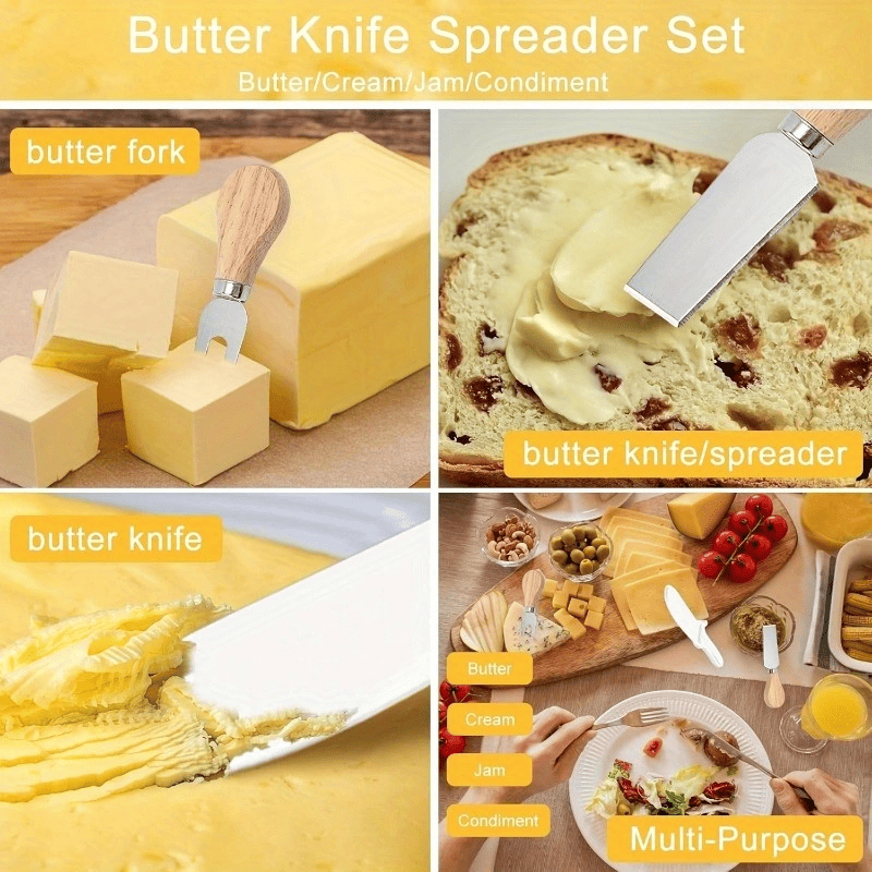 Plastic butter dish, butter knife/spatula for home kitchen, camping utensils.