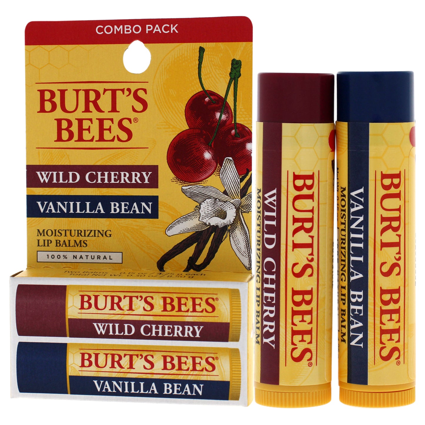 Wild Cherry and Vanilla Bean Moisturizing Lip Balm Twin Pack