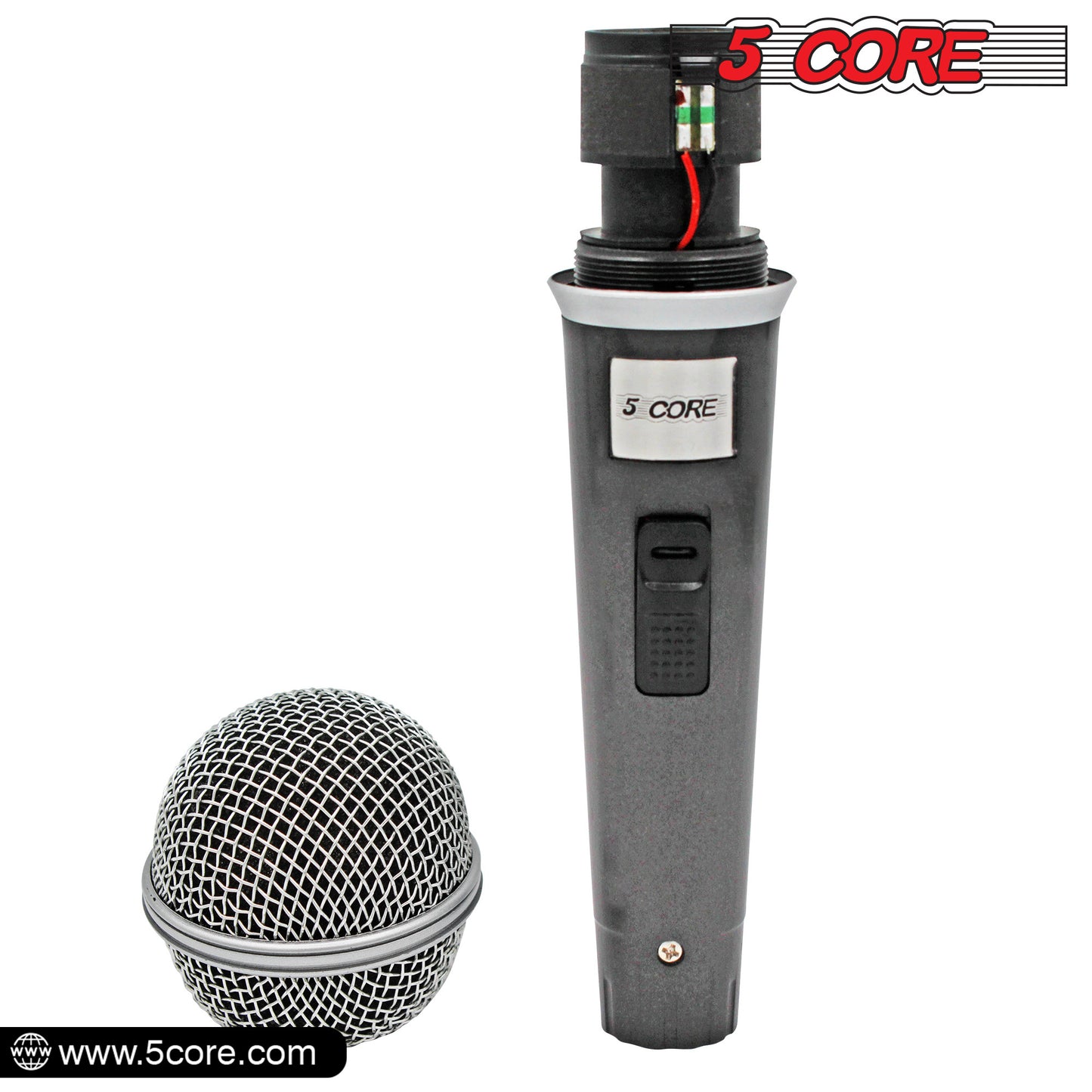 5 Core Microphone XLR Dynamic Mic Karaoke Singing Handheld Microfono Wired Professional Unidirectional 1/4 Plug In Cord Connection for Vocal DJ Music - PM 18