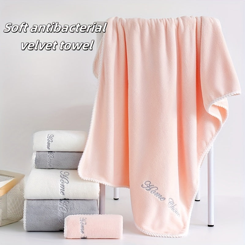 1 premium 155 * 75 cm velvet antibacterial and absorbent quick drying towels, suitable for both men and women, soft and thick household towels, beach and swimming pool towels