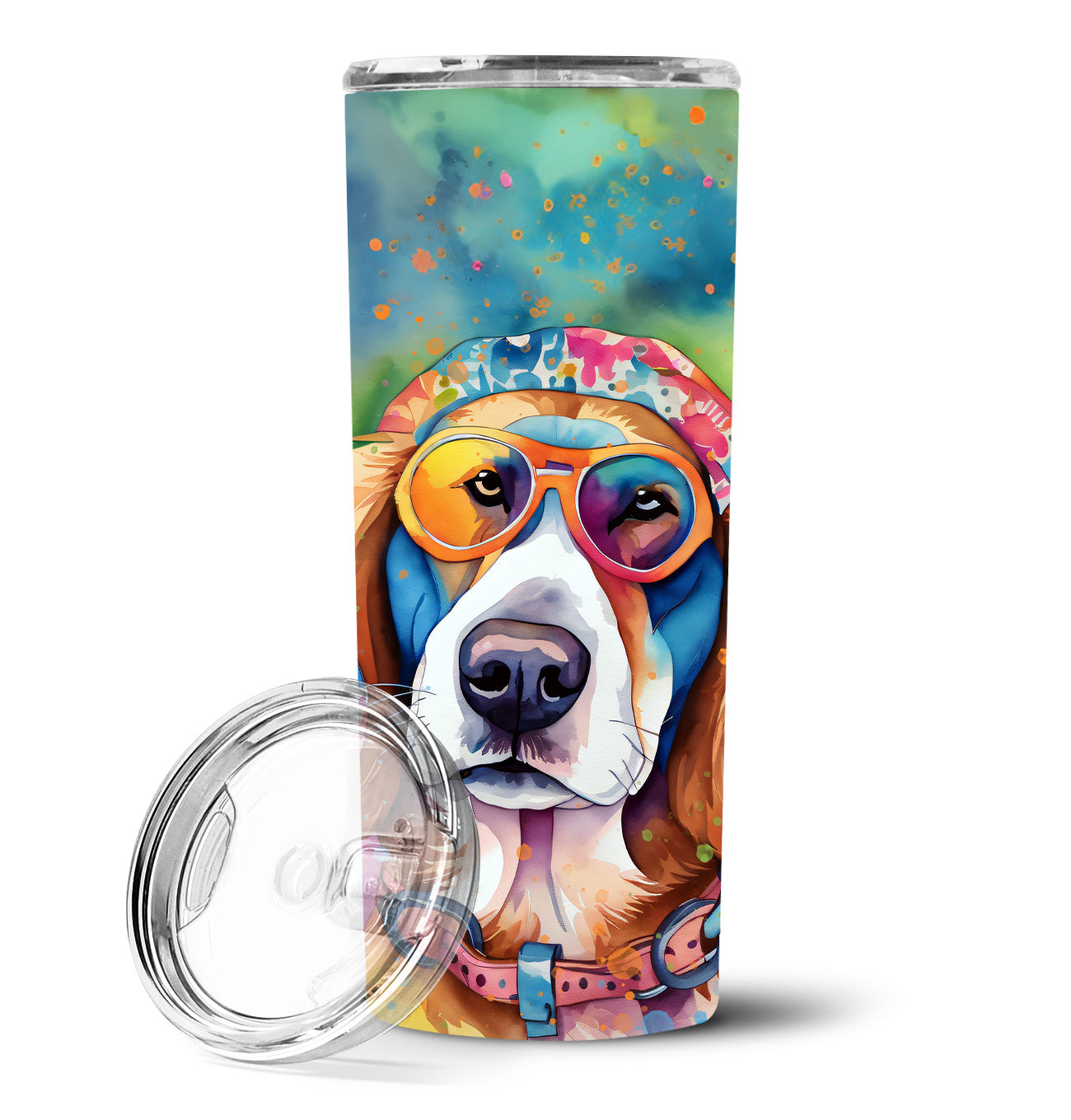 Hippie Dawg Stainless Steel Skinny Tumbler Vacuum Double Walled Reusable Insulated Tumbler Travel Cup for Coffee Cocktails Gift with Lid, 20 oz