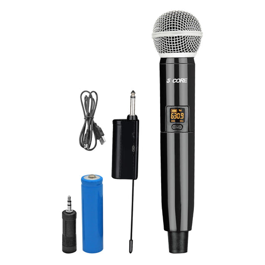 5 Core Wireless Microphone VHF Professional Handheld Microfonos Inalambricos Cordless Mic System Portable for Karaoke Singing Wedding DJ Party Speech Church - WM 1001