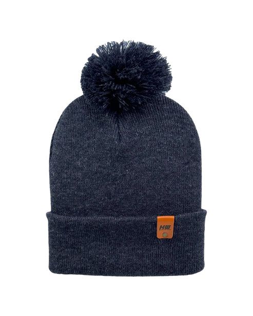 HAAKWEAR Pom Pom Beanie - Made in USA - Denim Blue