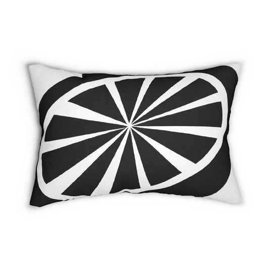 Decorative Lumbar Throw Pillow - Black And White Geometric Pattern