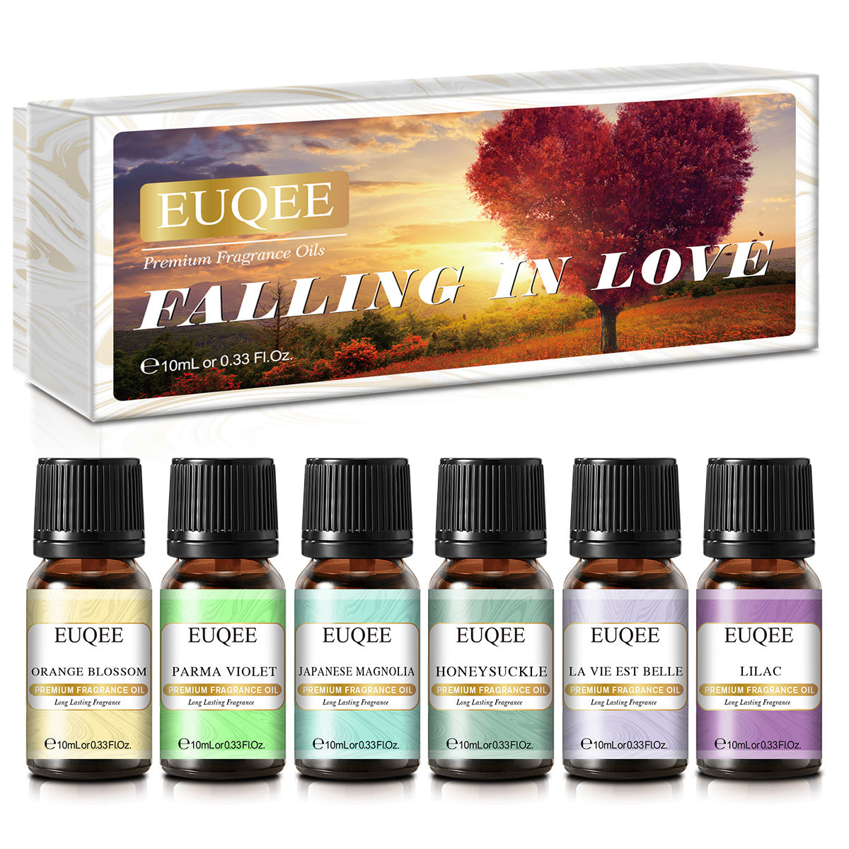 EUQEE 6PCS Fragrance Oil Gift Set For Diffuser Coffee Shop Bakery Harvest Spice Pumpkin Pie Sweet Fruit Aroma Essential Oils