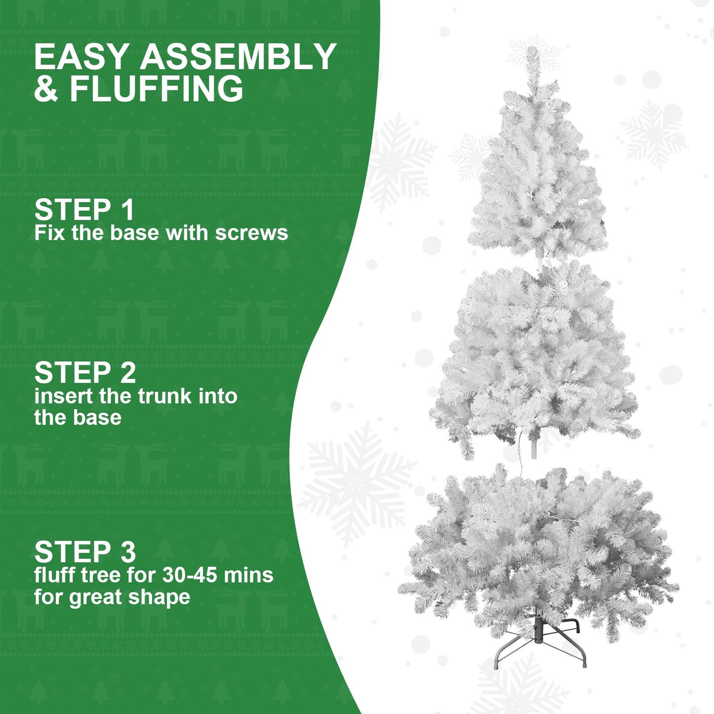 8ft PVC White Christmas Tree ,Environmentally Friendly Fireproof Artificial Christmas Tree