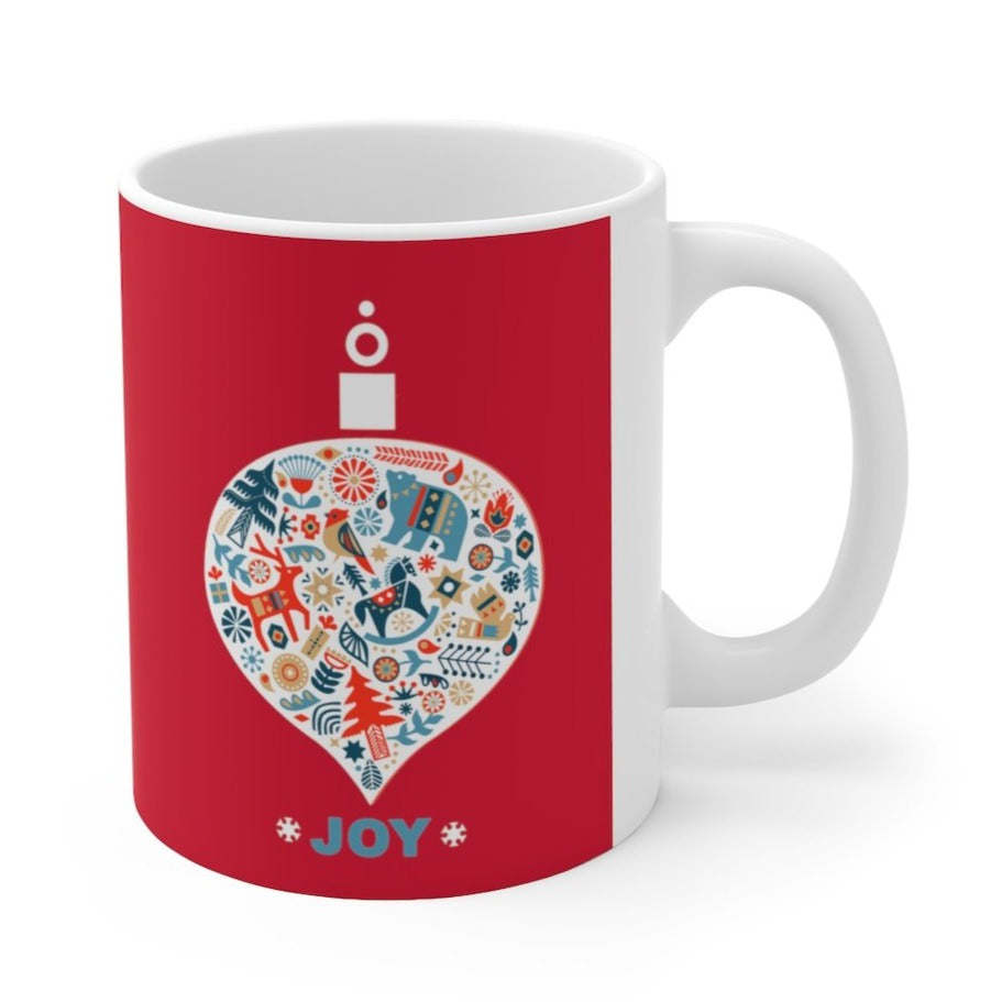 Holiday Ornament with Joy Ceramic Mug 11oz