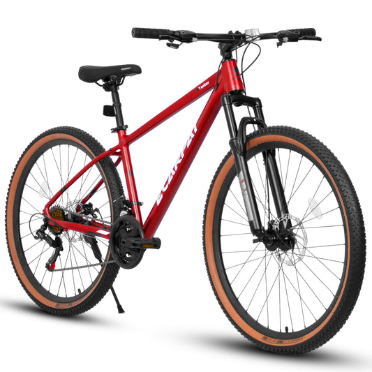 A27312 Ecarpat Mountain Bike 27 Inch Wheels, 21-Speed Mens Womens Trail Commuter City Mountain Bike, Aluminium Frame Disc Brakes Thumb Shifter Front Fork Bicycles