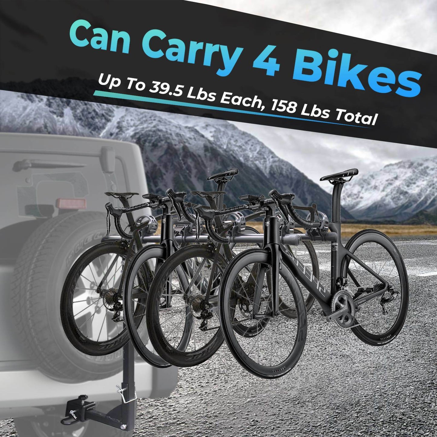 Hitch Mount Bike Rack, Heavy Weight Capacity Car Bike Rack 2'' Receiver for Standard,
