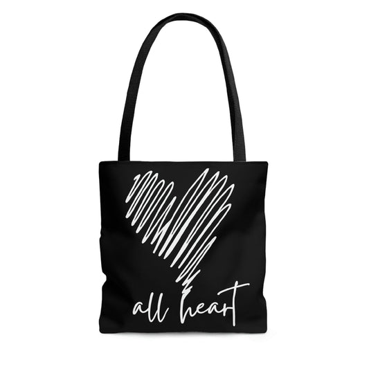 Canvas Tote Bag, Say It Soul, All Heart White Line Art Print