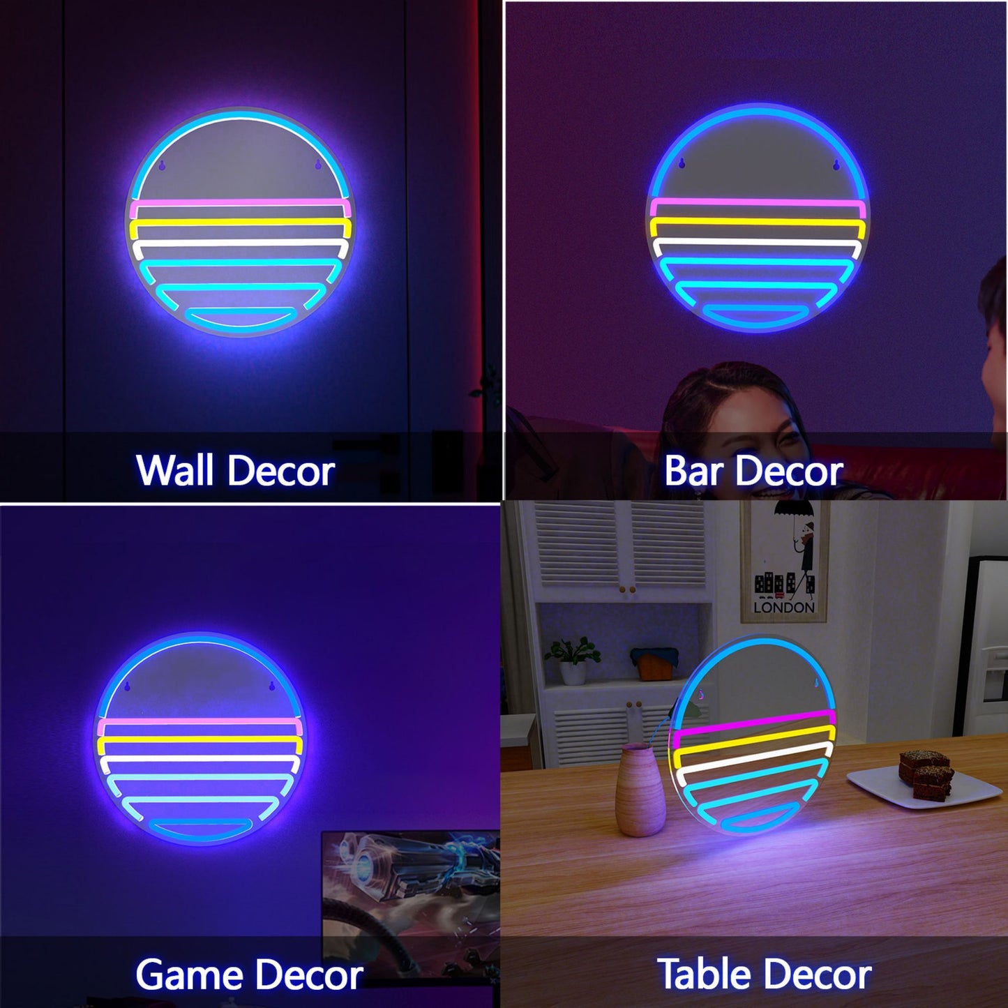 1pc Neon Sign Led Lights Wall Decor Rainbow Room Decor For Girls, USB/Battery Operated Rainbow Lamp Kids Classroom Neon Light Decorations For Night Bedroom Office Christmas