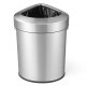 60L Stainless Corner Steel Trash Bin with Lid and Anti-slip Bottom