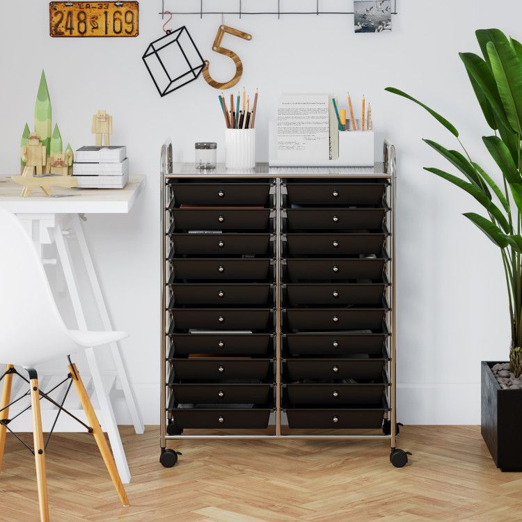 20 Drawers Rolling Storage Cart Studio Organizer