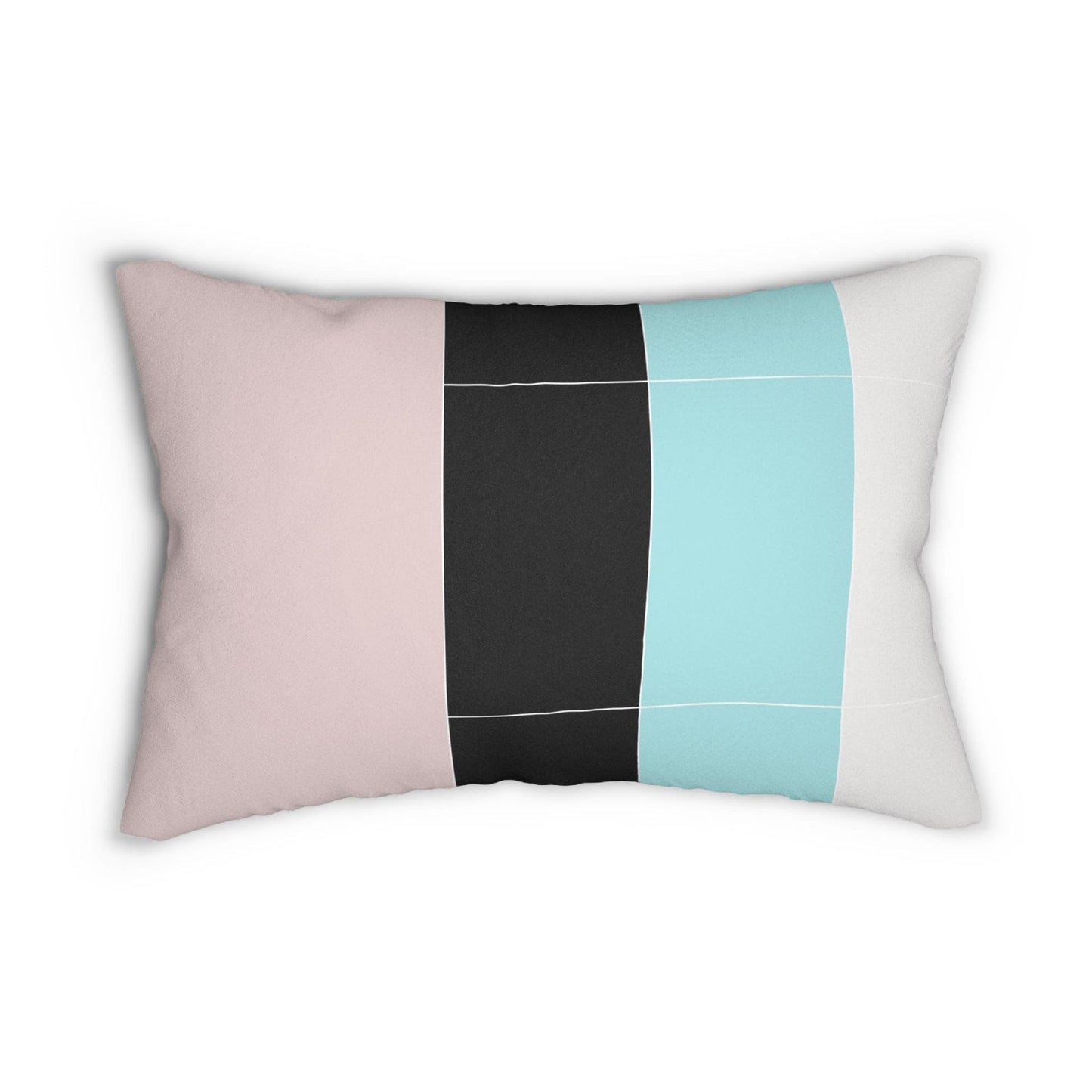 Decorative Lumbar Throw Pillow - Pastel Colorblock Pink/black/blue