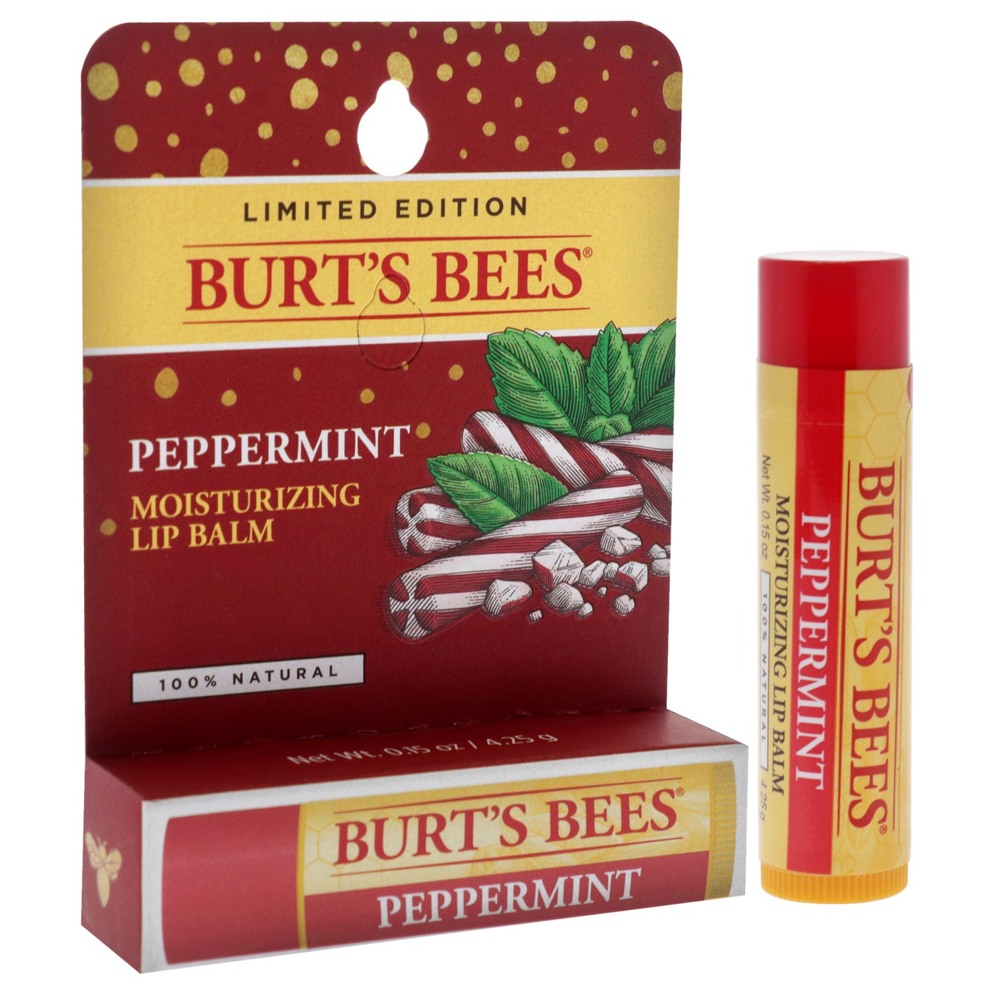 Peppermint Moisturizing Lip Balm Blister by Burts Bees for Unisex - 0.15 oz Lip Balm