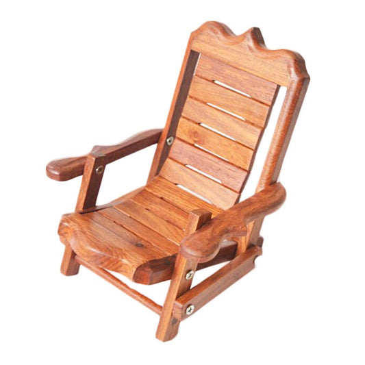 Wooden Desktop Phone Stand Chinese Style Mini Folding Chair Phone Holder Portable Cell Phone Support Stand