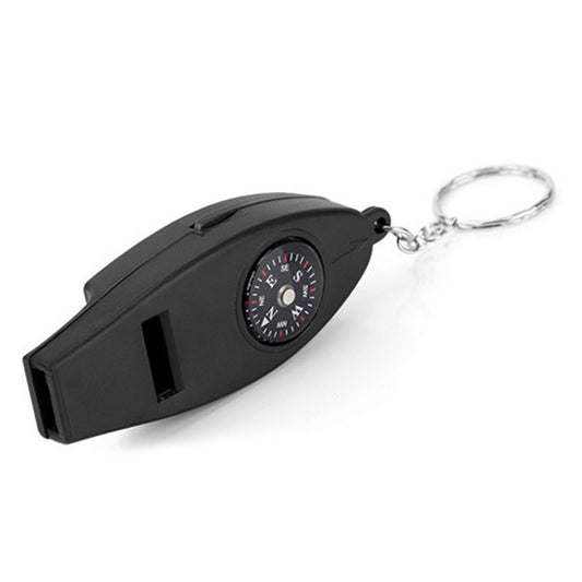 Multifunction 4 in 1 Safety Whistle w/Compass Thermometer Magnifier