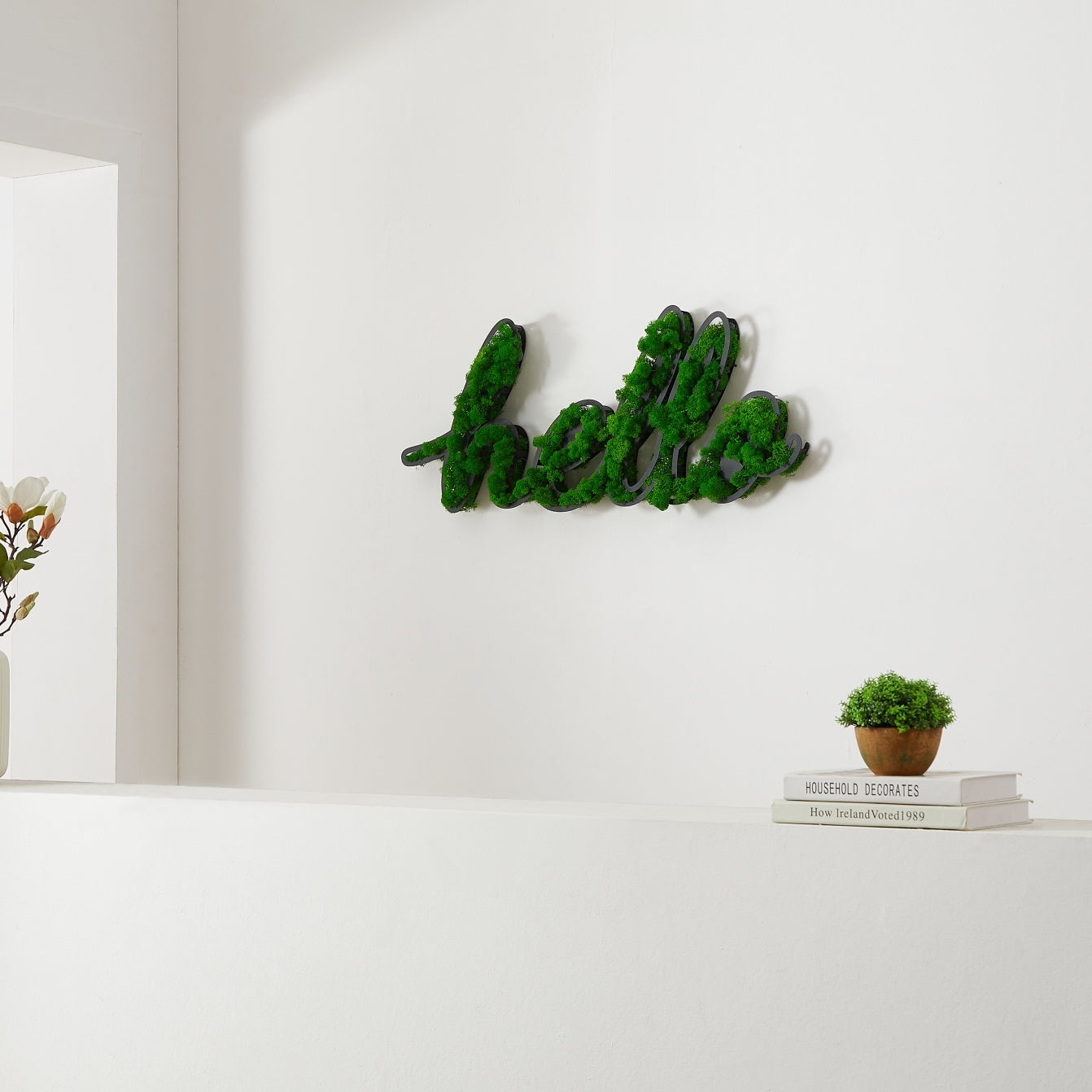 HELLO Letter Art Moss Wall Decor