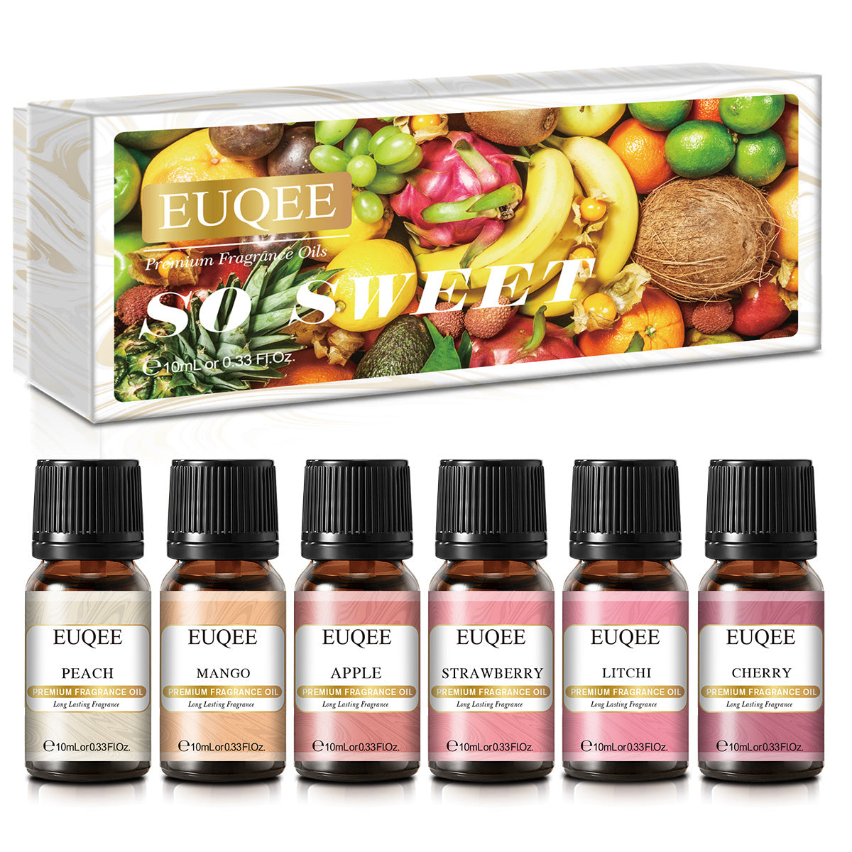 EUQEE 6PCS Fragrance Oil Gift Set For Diffuser Coffee Shop Bakery Harvest Spice Pumpkin Pie Sweet Fruit Aroma Essential Oils