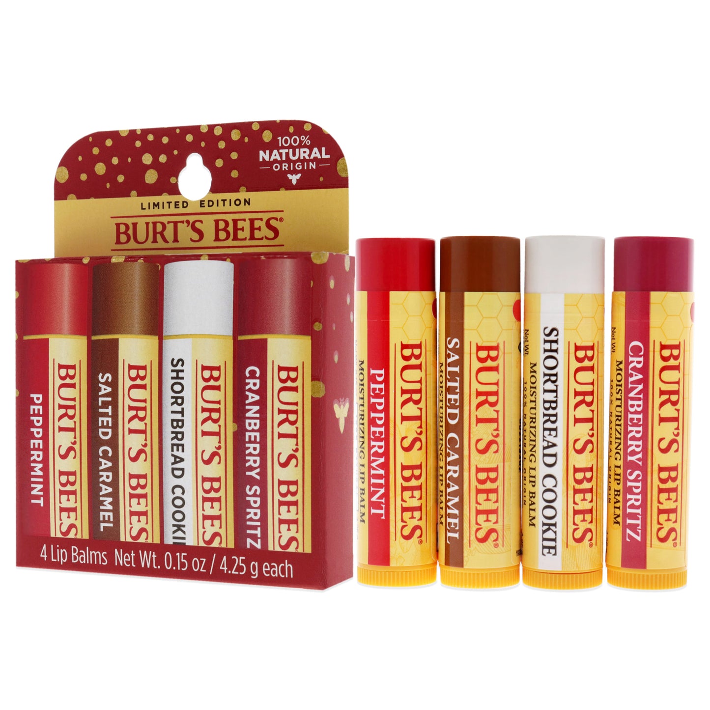 Burts Bees Lip Balm Festive Fix 4-Pack - 2022 by Burts Bees for Unisex - 1 Pack Lip Balm