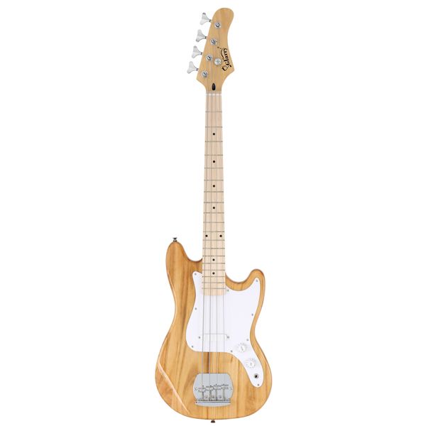 [Do Not Sell on Amazon] Glarry 4 String 30in Short Scale Thin Body GB Electric Bass Guitar with Bag Strap Connector Wrench Tool Burlywood