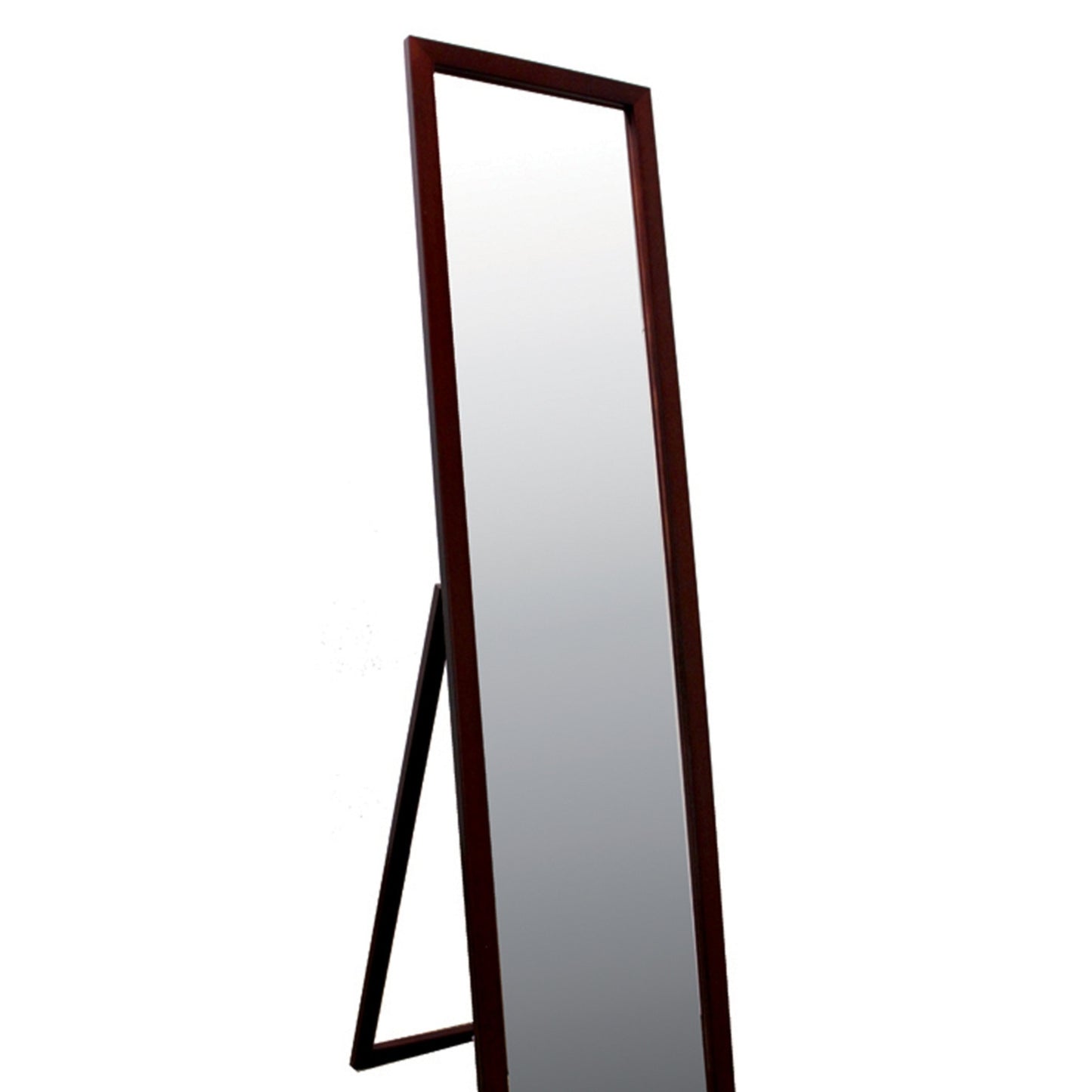 55" Tall Standing Floor Mirror, Walnut finish, Rectangular finish