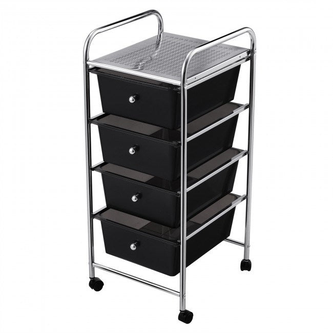 4-Drawer Cart Storage Bin Organizer Rolling with Plastic Drawers